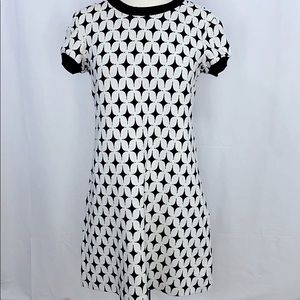 Zara Woman Retro Shift Dress Black White